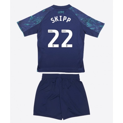 Otroški Nogometni dresi Leicester City Oliver Skipp #22 Gostujoči 2025-26 Kratek Rokav (+ Kratke hlače)